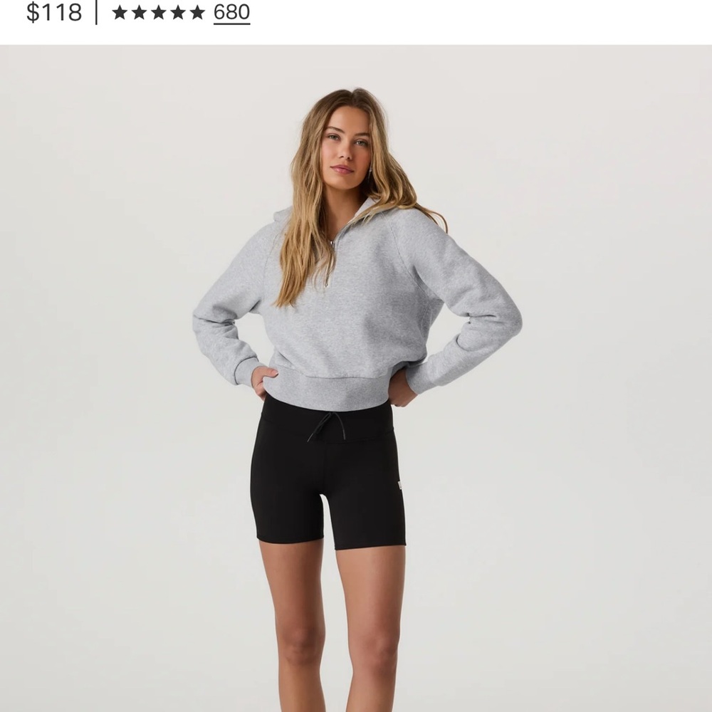 Vuori Restore Half Zip Gray Hoodie